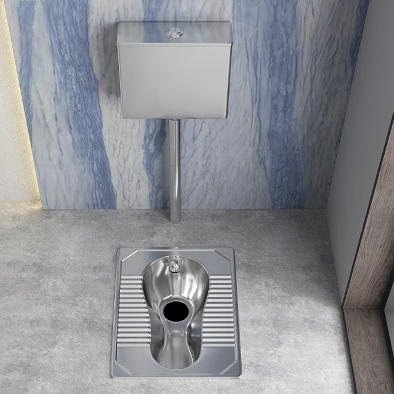 Inodoros de Acero Inoxidable con Descarga Resistente a los olores y Pedal Antideslizante, Inodoros de una Pieza para Trenes, aeropuertos y baños públicos,Water Tank