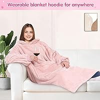 Vista 3 de KPBLIS - Manta con capucha portátil, regalos para mujer y hombre, sudadera acogedora con capucha para Navidad y cumpleaños para mujer, mamá, esposa