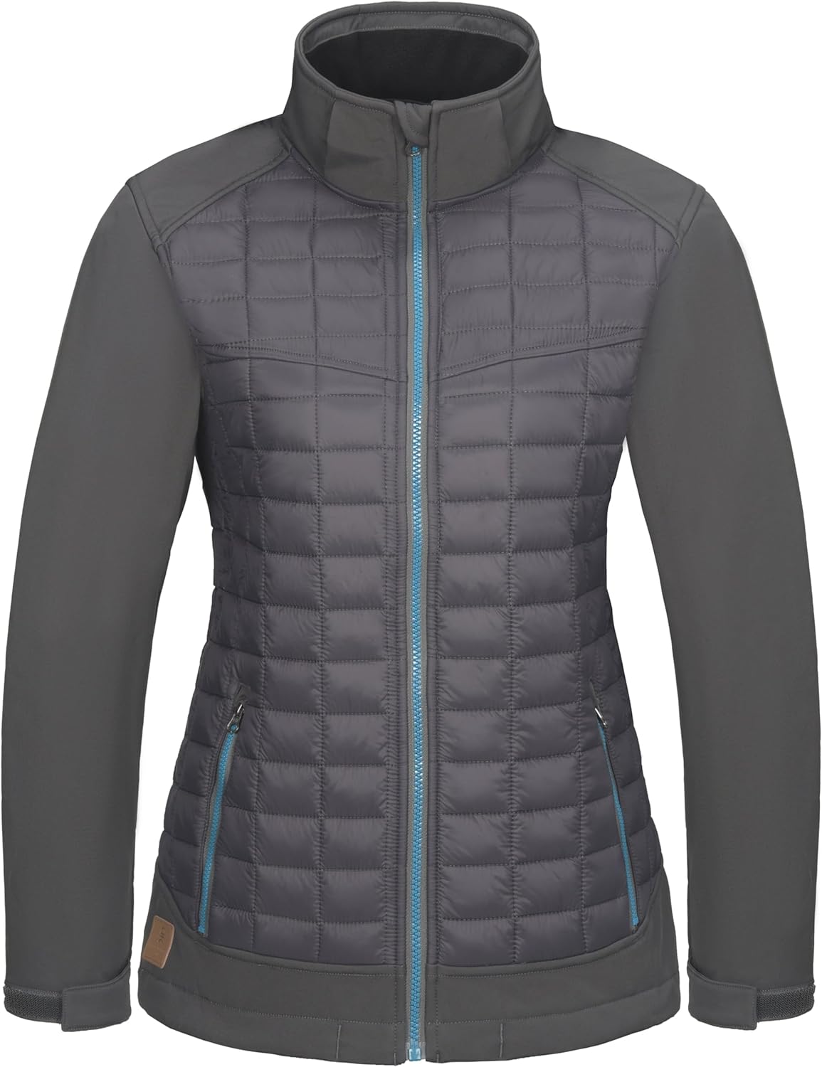 Little Donkey Andy Women's Lightweight Insulated Hybrid Jacket for Hiking Running Ski Thermal Warm with Removable Hood - Image 2