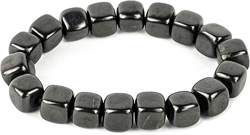Karelian Heritage Shungite Stone Bracelet for Men and Women Authentic Shungite Stretchy Elastic Bracelet Shungite Jewelry for Protection Natural