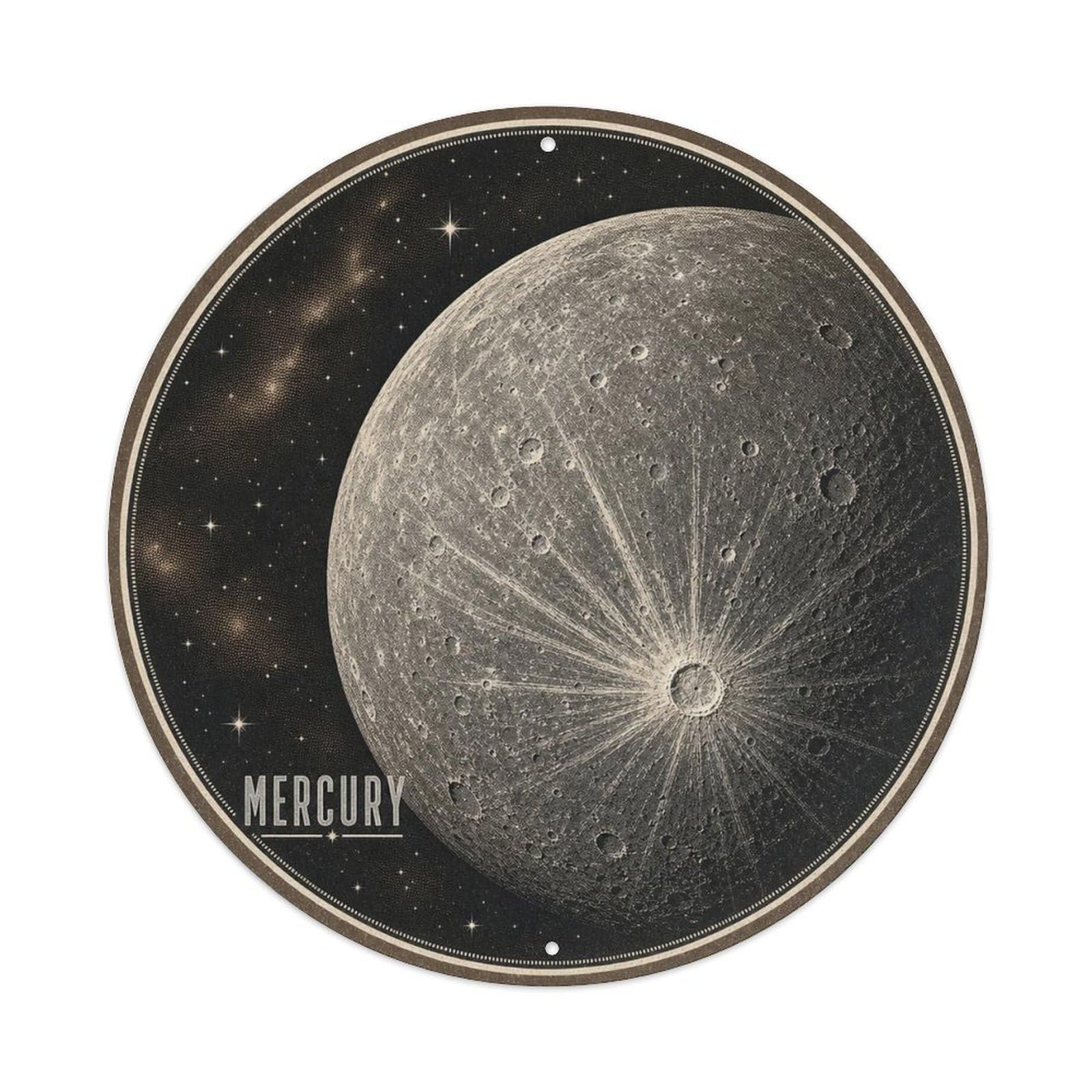Space Exploration Celestial Mercury Planet Stellar Sky Metal Tin Sign