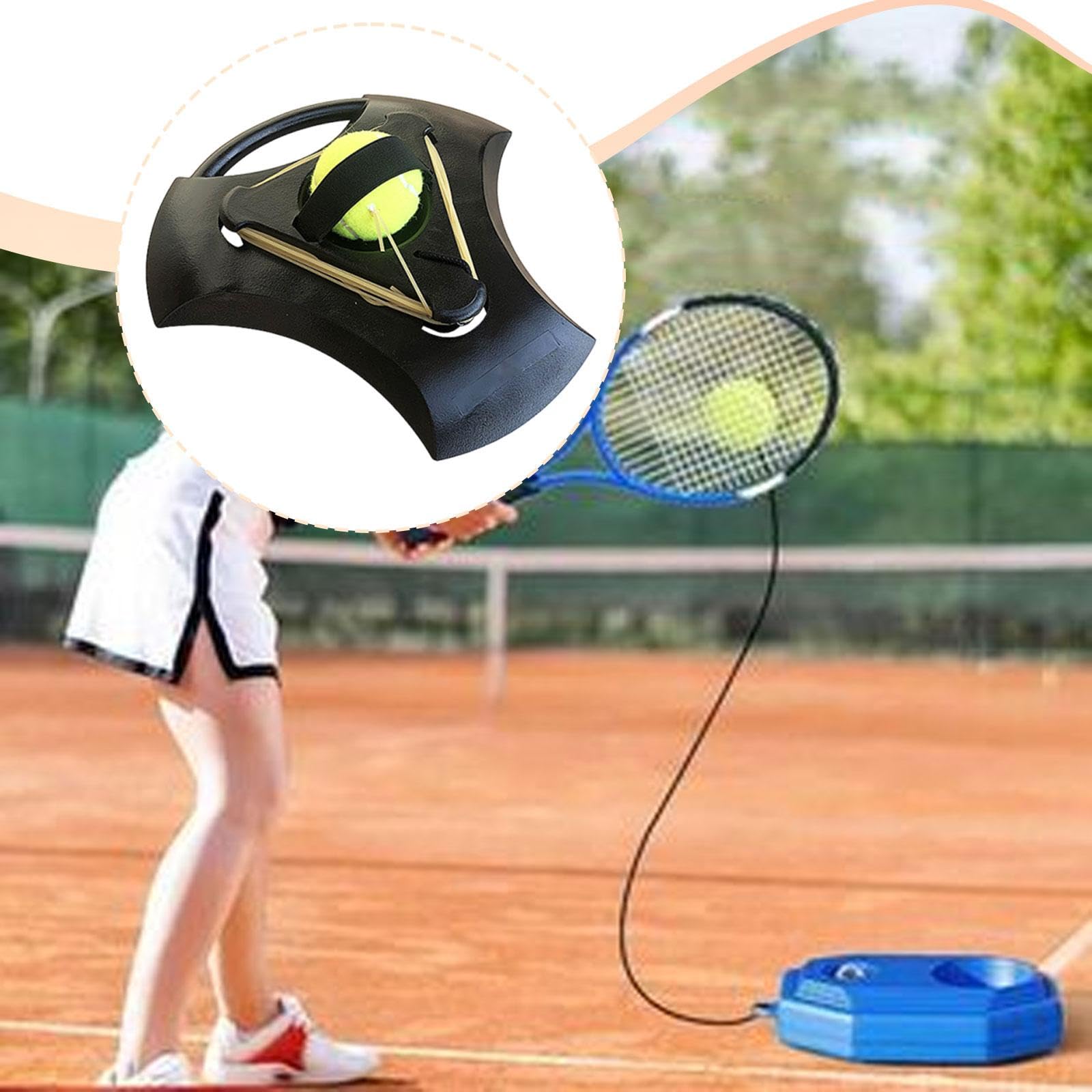 Tennis Trainingsball Rebounder Trainingsball mit Sockel Elastikkordel Trainingshilfe Ball Selbstübung Leichtes Tenniszubehör für Männer Frauen