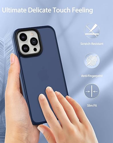 Miniatura 5 de Foluu Funda delgada para iPhone 15 Pro Max 2023-2X protector de pantalla de vidrio templado y 2 protectores de lente de cámara, parte trasera de