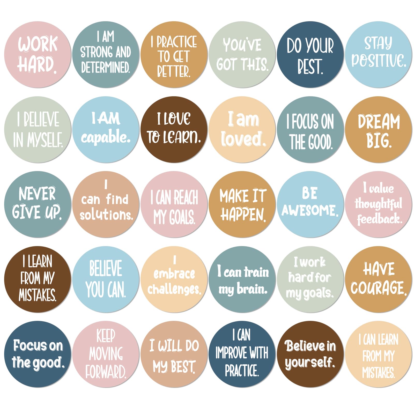 Outus 30 Pcs 6'' Classroom Floor Stickers Line up Spots Large Inspirational Floor Stickers Self Adhesive Vinyl Decals Round Wall Dots for Teachers