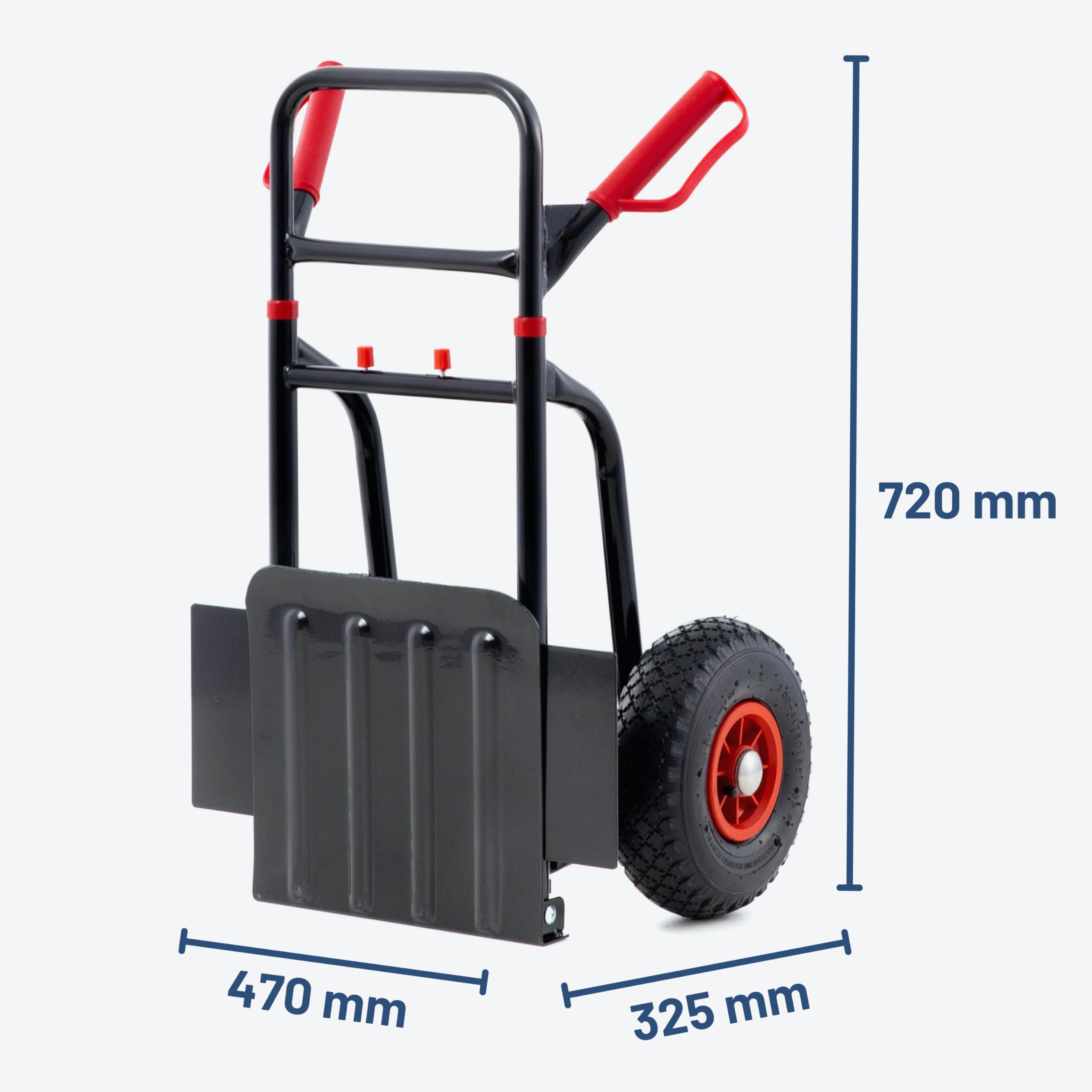 Pallit Diable Pliable 200 kg - Chariot de Manutention Pliant en Acier, Poignées Ergonomiques, Pelle 300x290 mm, Roues 250 mm, Diable Transport 9 kg Diablo-F