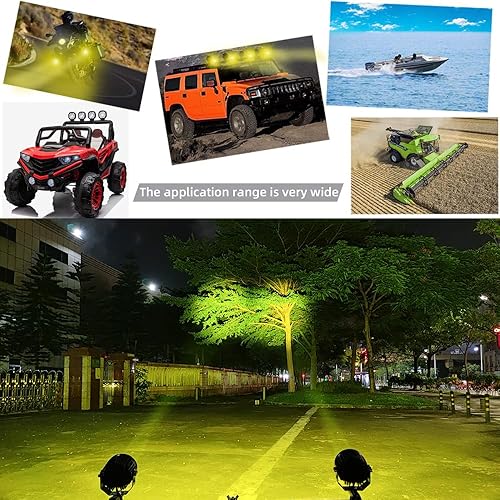 Miniatura 7 de Luces antiniebla LED redondas amarillas para conducción todoterreno, 2 unidades, haz puntual de 3.5 pulgadas, luces antiniebla para motocicleta,
