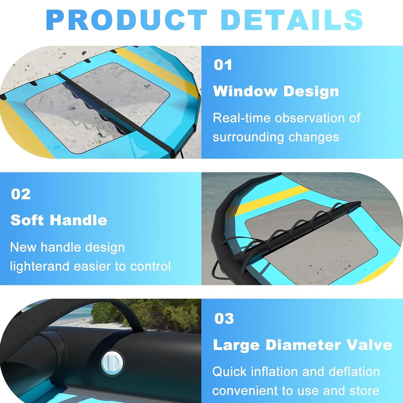 ala Hinchable para Deportes Acuáticos 4㎡ 5㎡ 6㎡ con Ventana, Wing Foil, Kitesurf, Windsurf