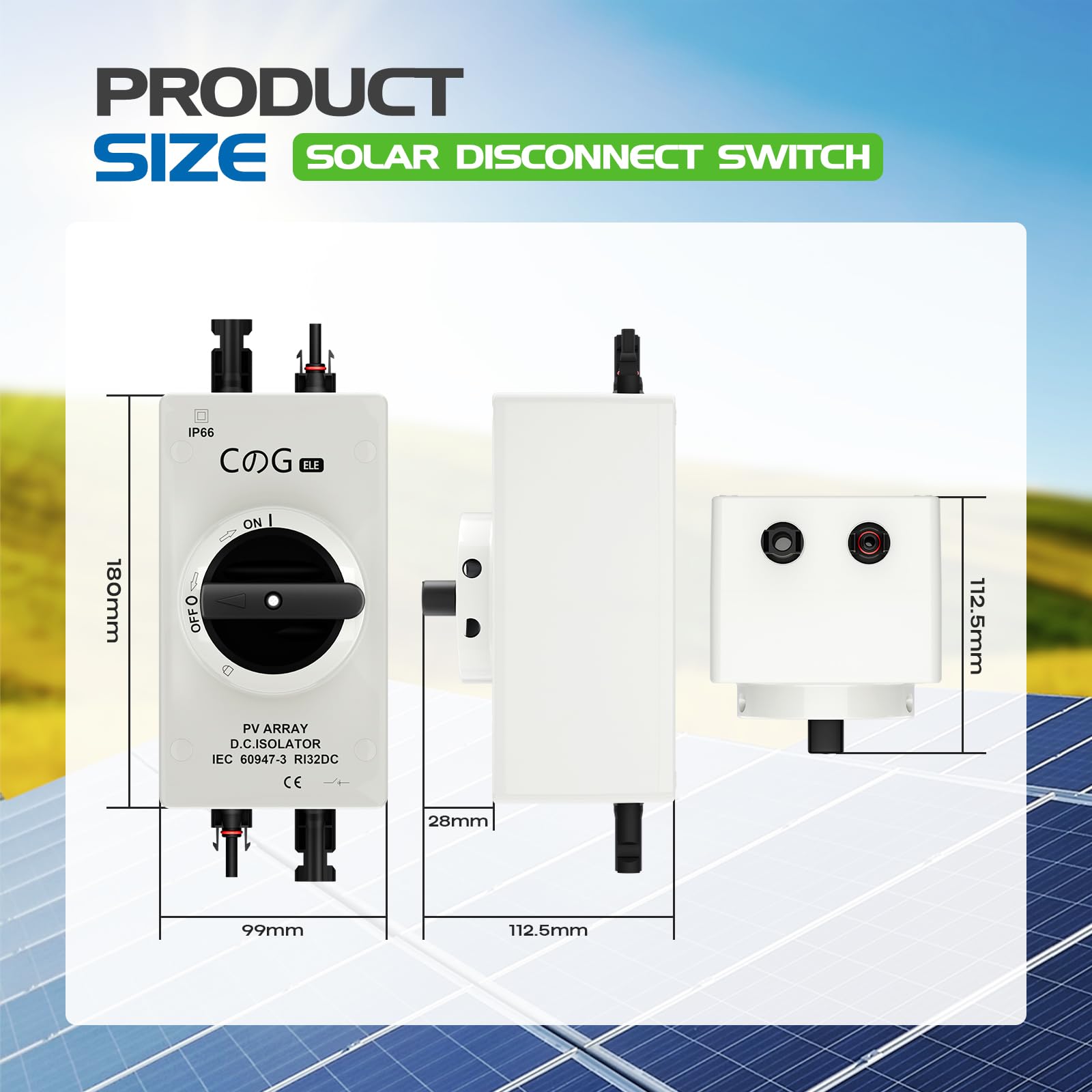Solar Panel Rst Switch Snapklik.com : Solar Panel Disconnect Switch, 32 Amp DC1000V 4P ...