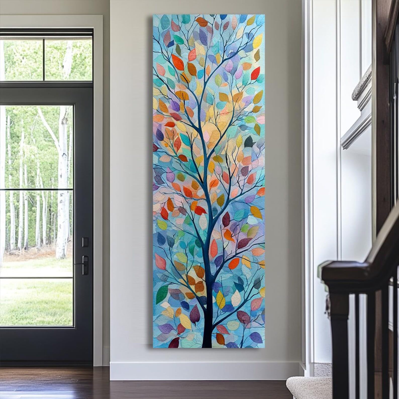 Xbtykpb Frameless Long Horizontal Nature Wall Art, Tall Thin Framed Canvas Print, Narrow Horizontal Wall Art, For Home, Office Or Halls(35X105cm/Frameless)