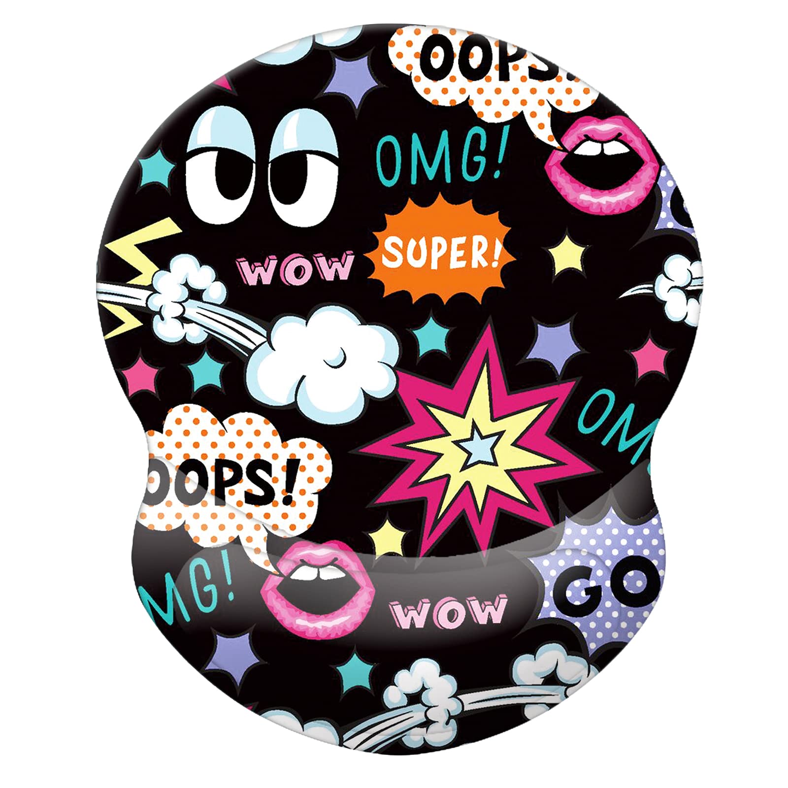 HEVITDA Mouse Pad with Wrist Support, Gaming Mouse Pad, Fantasy Design Mouse Pad with Lycra Cloth, Pain Relief Mousepad with Non-Slip PU Base for Home, Office Desktop Accessories