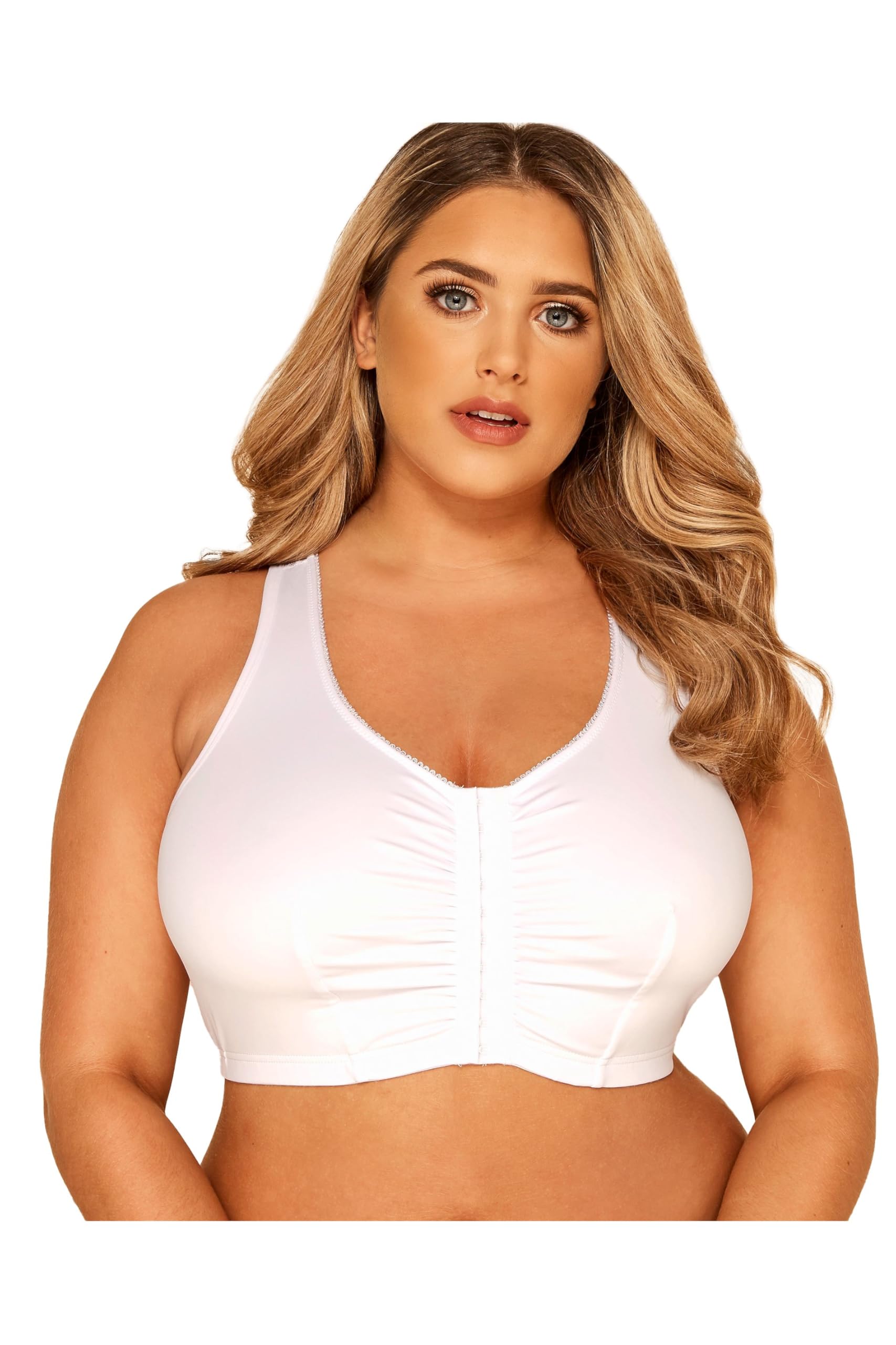 Yours Women's White Front Fastening Bra In | Size: 18