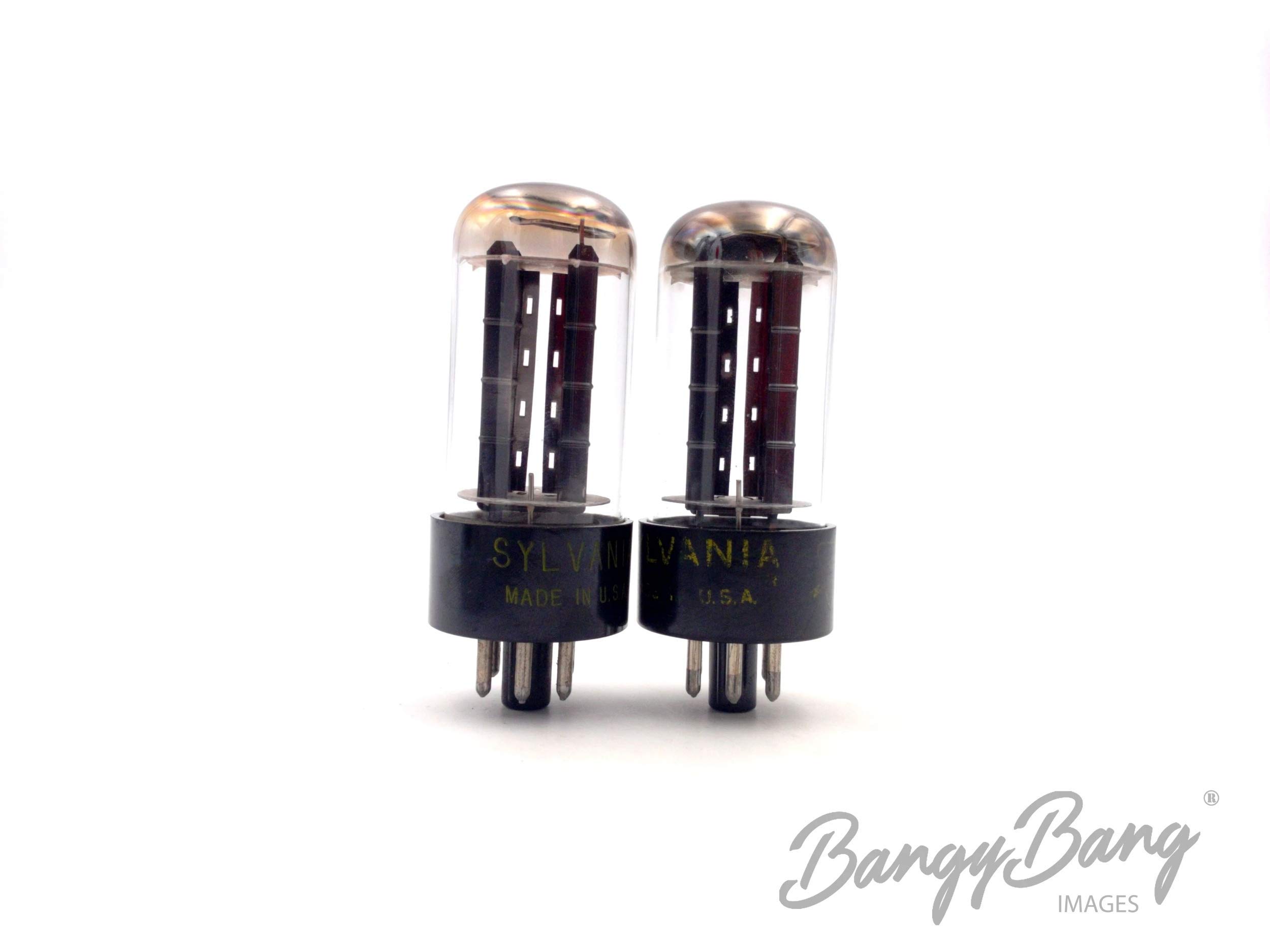 Matched Pair Sylvania 5Y3 Square Shiny Plates Rectifier Guitar Amp. Tube- BangyBang Tubes