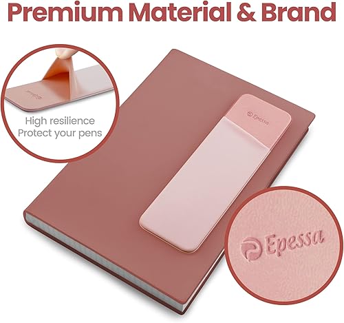 Miniatura 10 de Epessa Soporte adhesivo para bolígrafo para cuaderno, funda adhesiva para lápices, para diarios de tapa dura, planificadores, cuadernos, organizador