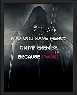 SIGNWIN Framed May God Have Mercy for Enemies Because I Won;'t, Wall Art, World Leader Quotes, George S. Patton Wall Decor Prints, Military Life Wall Décor for Living Room, Bedroom - 12"x16" Black