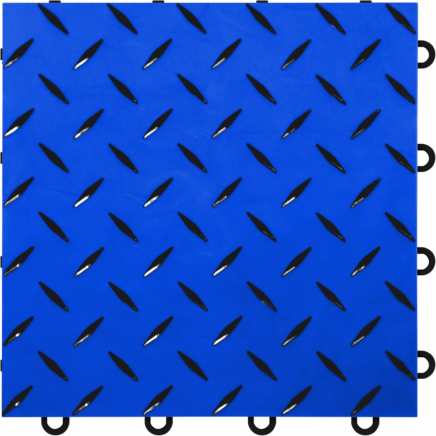 IncStores 5/8" Thick Nitro Pro Interlocking Floor Tiles, Garage Floor Tile for a Stronger and Safer Garage, Workshop, Shed, or Trailer, Diamond-Top Garage Floor Covering, Shelby Blue/Black, 20 Tiles Shelby Blue / Black 20 Tiles
