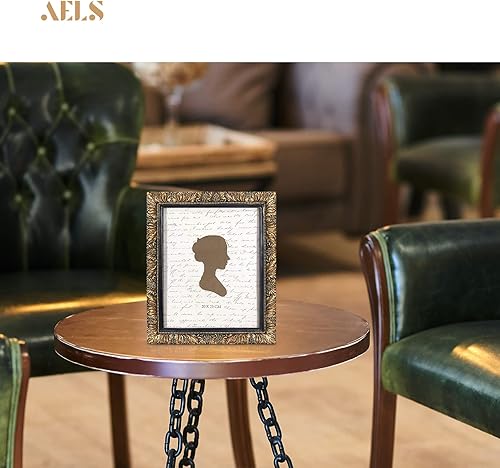 Miniatura 6 de AELS Marco de fotos vintage de 8 x 10 pulgadas, elegantes marcos de fotos antiguos con parte frontal de cristal, pantalla de fotos, colgar en la