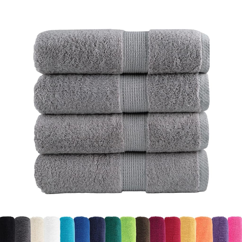Furniture select-Premium - Asciugamani per ospiti, 4 pezzi, 30 x 50 cm, 600 g/m², colore: Grigio