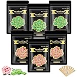 Wax Beads for Hair Removal, Bouvetan 1.3Lb/21oz Hard Wax Beans for Brazilian Waxing, Hard Wax for Eyebrow, Face, Bikini, Legs, Arms for Women Men Hair Removal with 10pcs Spatulas, 6 Packs