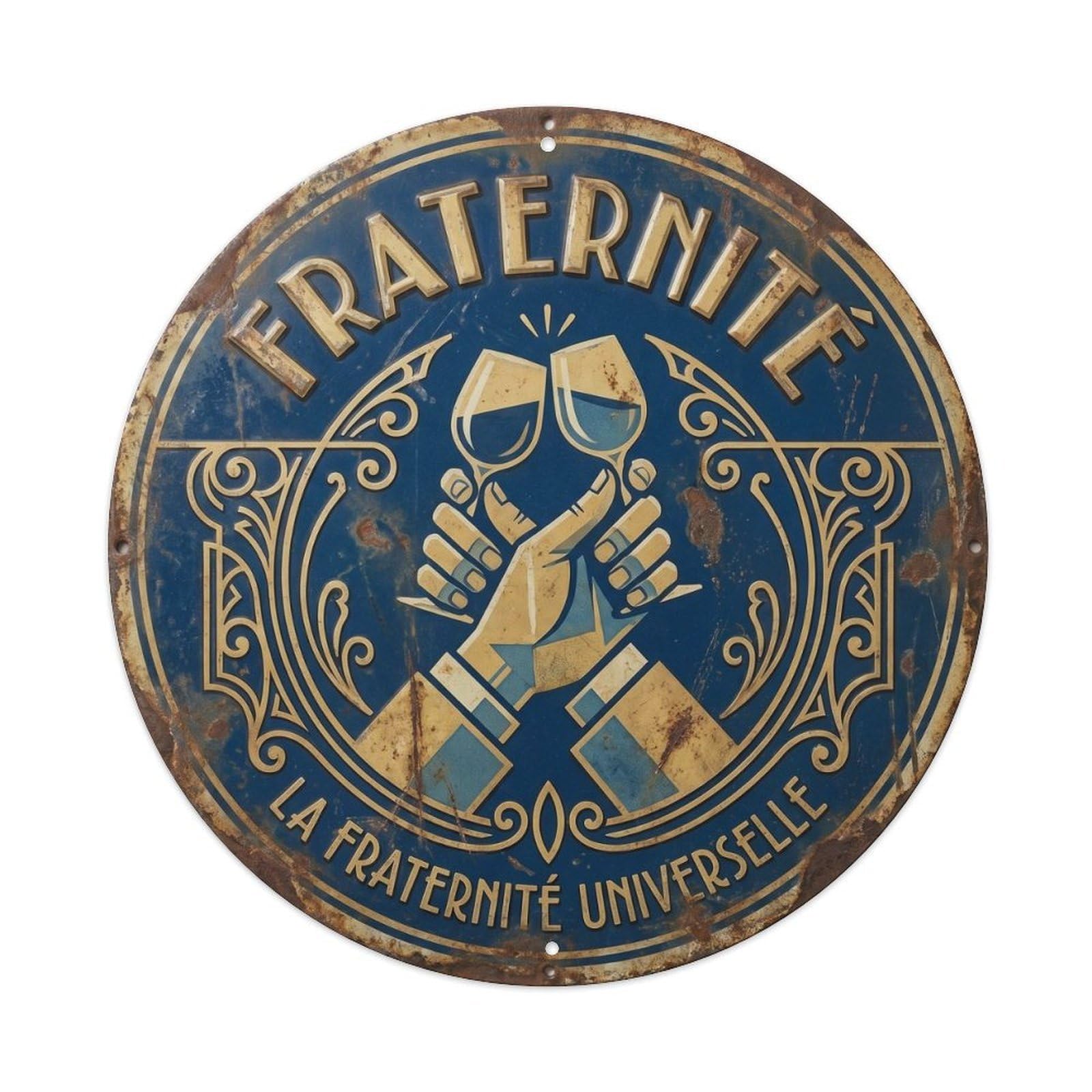 Brotherhood Humorous Tavern Brotherhood Vintage Metal Tin Sign Plaque Wall Decor for Cafe, Club Bar, Office, Garden Metal Poster 8x8Inch