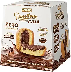 Panettone Recheado com Creme de Avelã Sem Glúten Sem Açúcar Aminna 240g