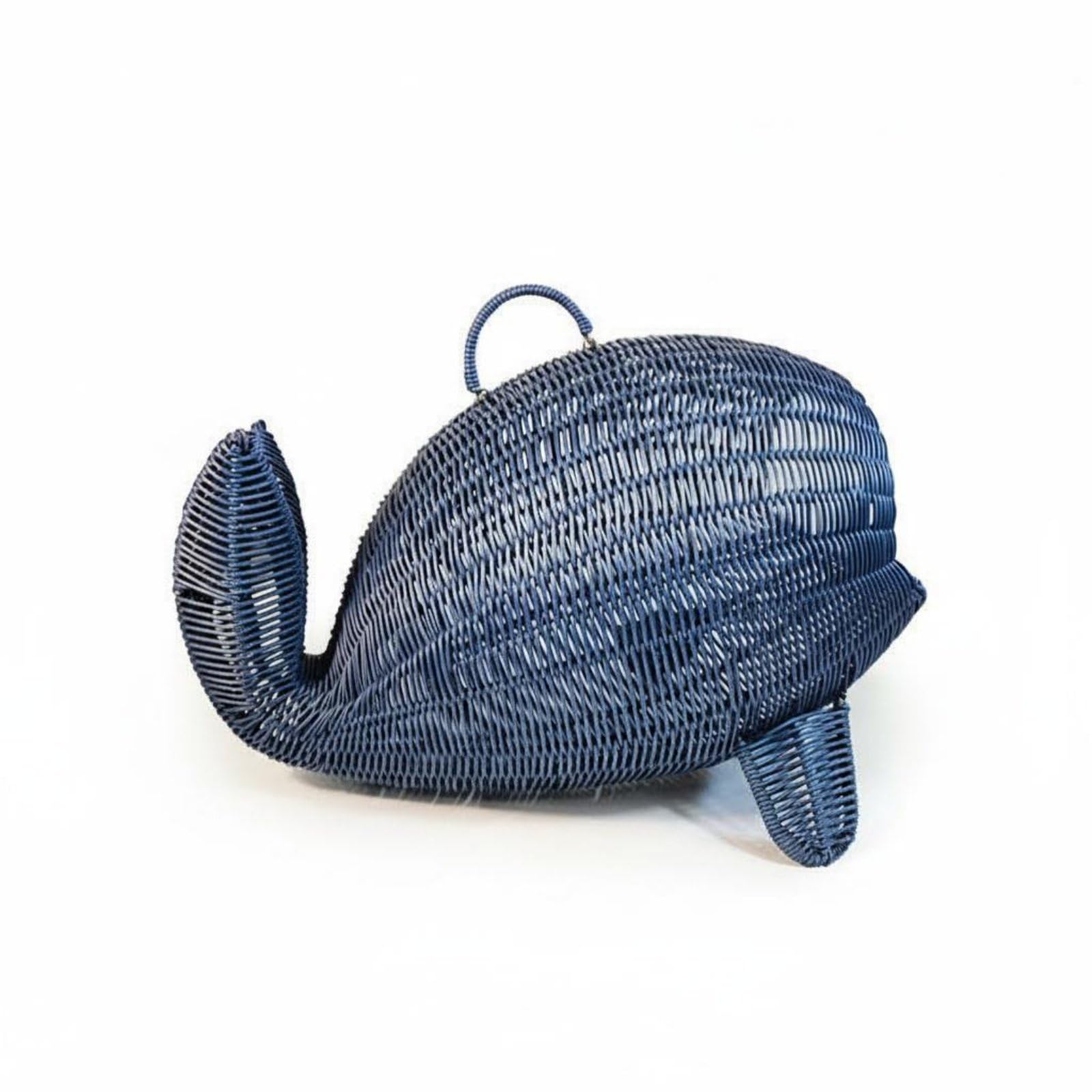 Cuccia a Forma di Mammifero Marino Morbido Cuccia Effetto Rattan Intrecciato Traspirante Cesto Gatti Vimini