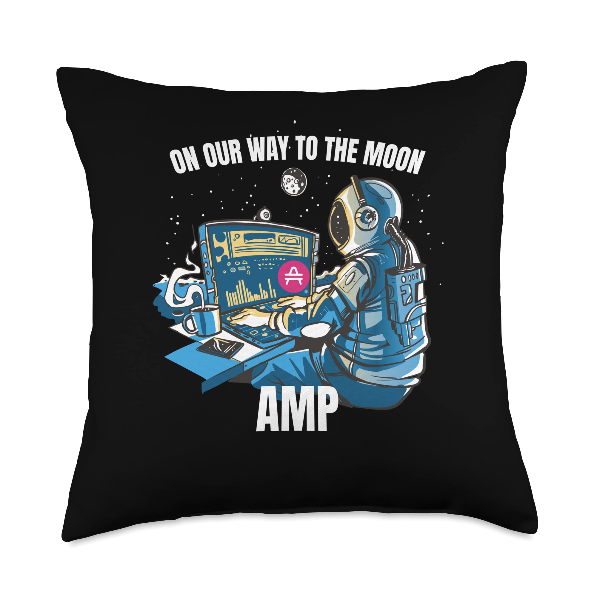 Amazon.com: AMP Crypto On Our Way To The Moon Merch AMP Crypto On Our Way  to The Moon Cryptocurrency Man - Almohada de 18 x 18 pulgadas, multicolor :  Hogar y Cocina