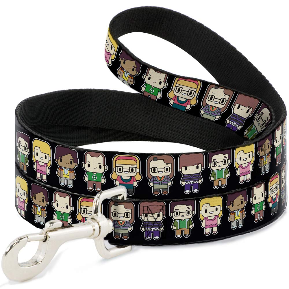Laisse pour chien Big Bang Theory en nylon noir robuste avec motif Chibi durable