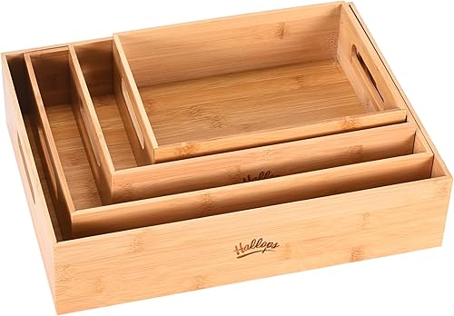 Hallops Caja grande de madera  Cajas de madera para almacenamiento  Juego de cajas grandes de anidación  Estantería portátil de madera antigua