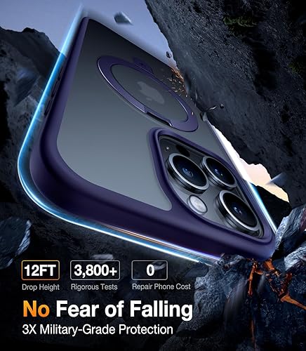 Vista 80 de TORRAS Funda Ostand ultra magnética para iPhone 15 Pro [compatible con MagSafe] [soporte resistente y soporte de anillo] grado mil, a prueba