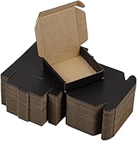 Vista 8 de Paquete de 50 cajas de envío pequeñas de 6.5 x 3.2 x 2.2 pulgadas, cajas de cartón corrugado marrón, caja de embalaje de correo móvil