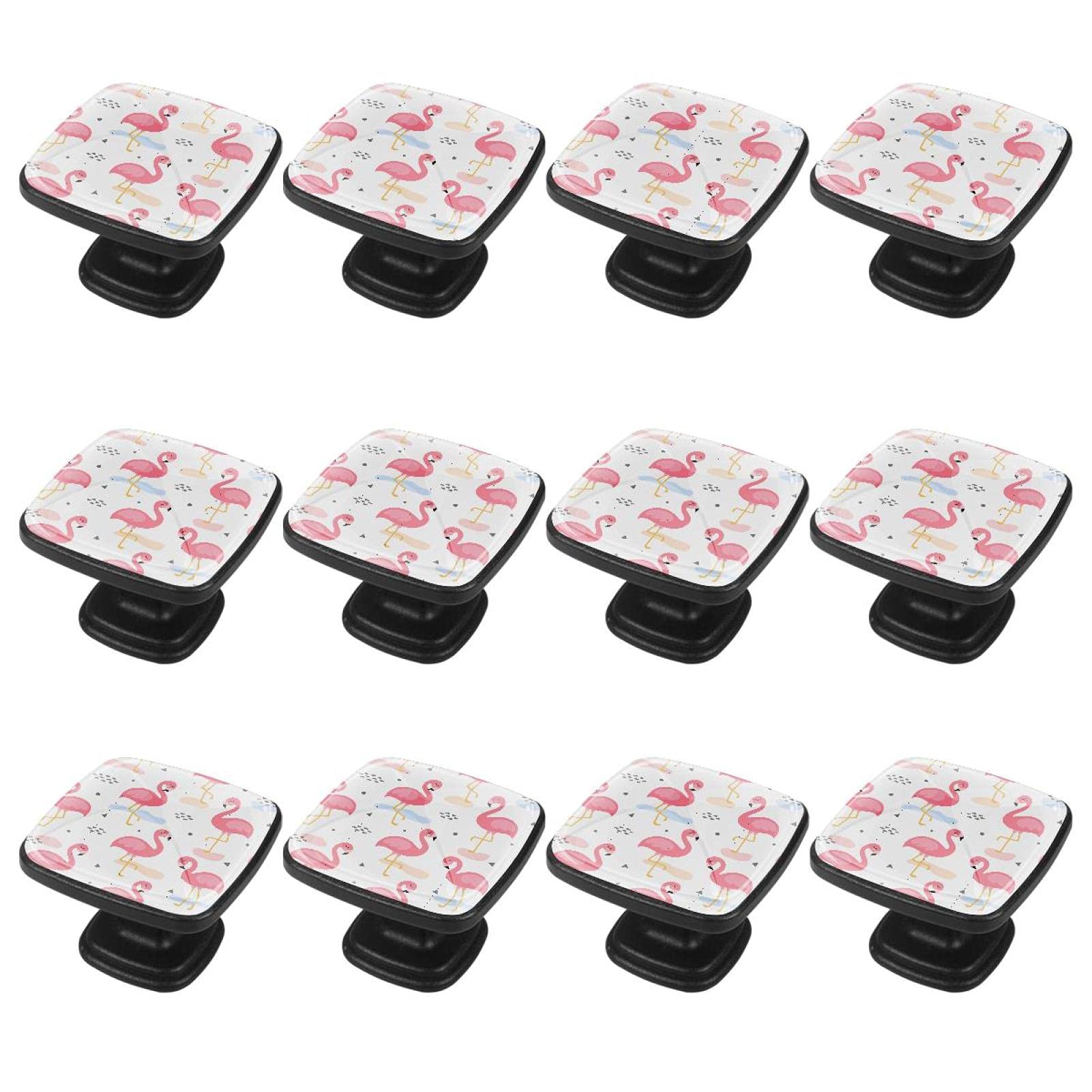 Boutons de tiroir flamant rose lot de 12 poignées d'armoire cuisine