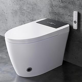 Smart Toilet with Built-In Bidet and Tank – Heated Seat, Dual Flush, Foa...