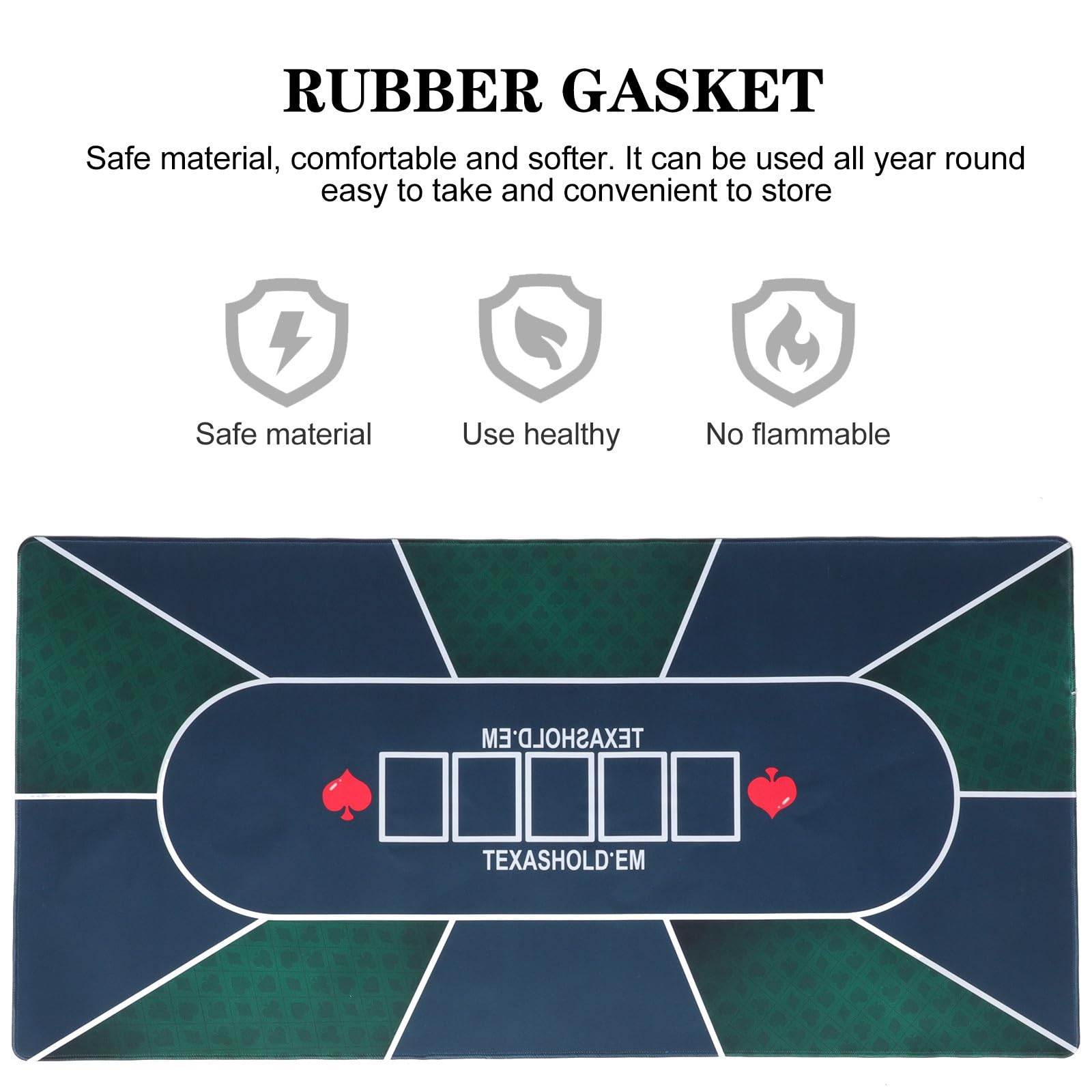 MAGICLULU rutschfeste Pokertischmatte Pokermatte aus Gummi Rechteckig für Poker und Brettspiele Klassisches Druckmuster