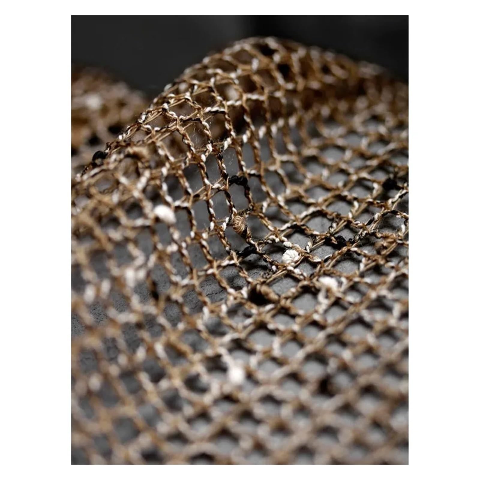 Tela De Malla Tela de diseñador ropa | Textura de perspectiva calada de gasa de punto marrón antiguo retro