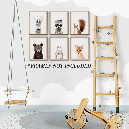 Miniatura 9 de Decoración de pared para guardería, juego de 6 decoración de pared de bebé, decoración de pared de caras de animales de safari para bebés,