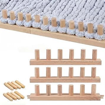46 Inch Chunky Knitting Blanket Loom - Wooden Knitting Loom Frame for Hand, Thick Yarn Knitting Tools for Beginner, Foldable and Portable Chunky Blankets Extra Large Loom