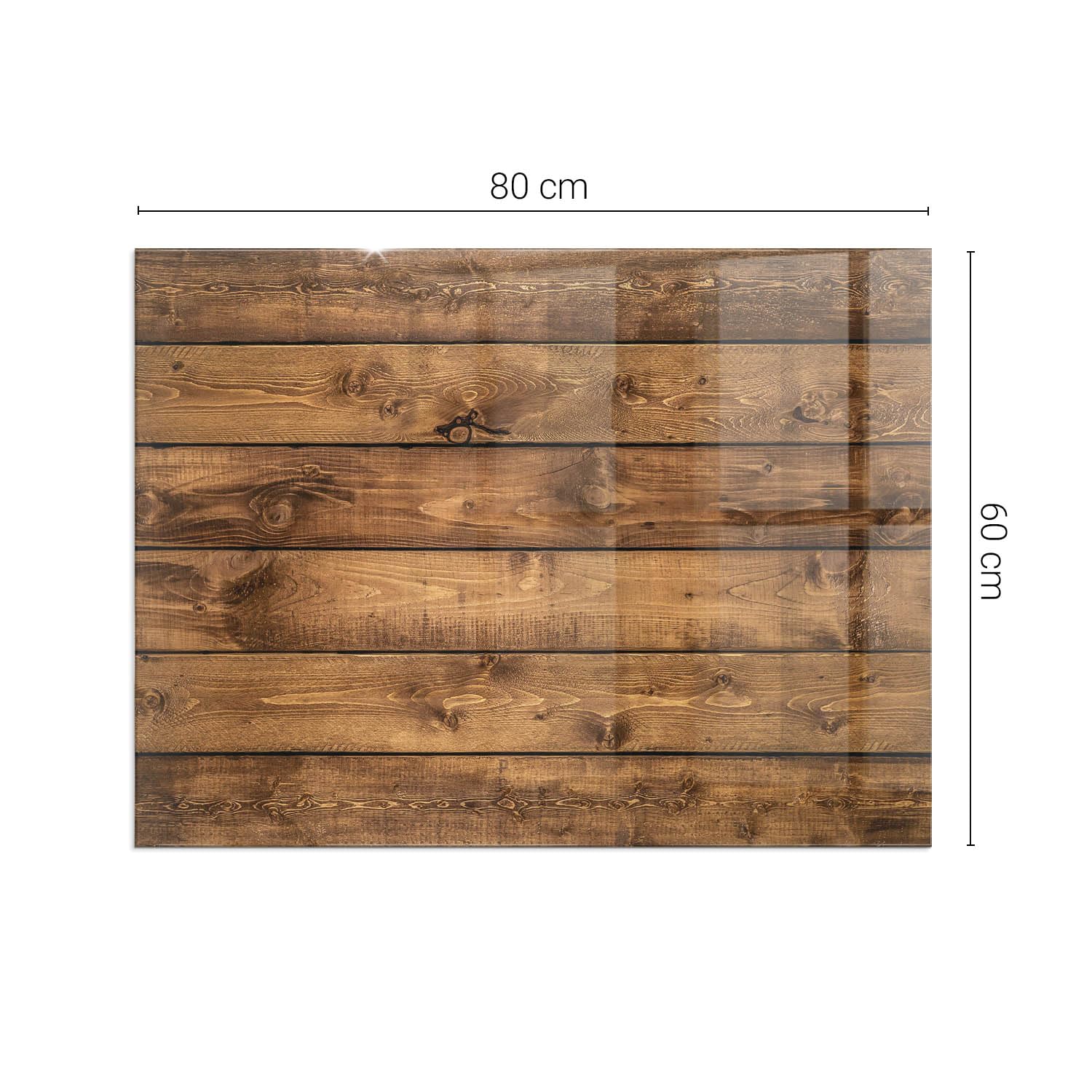 Plaque de Cheminée 80x60 cm Résistant à la Chaleur Imprimé Élégant Plaque de Protection Contre Les Étincelles Protecteur de Sol pour Poêle Rectangulaire - Planche de Bois avec veinage