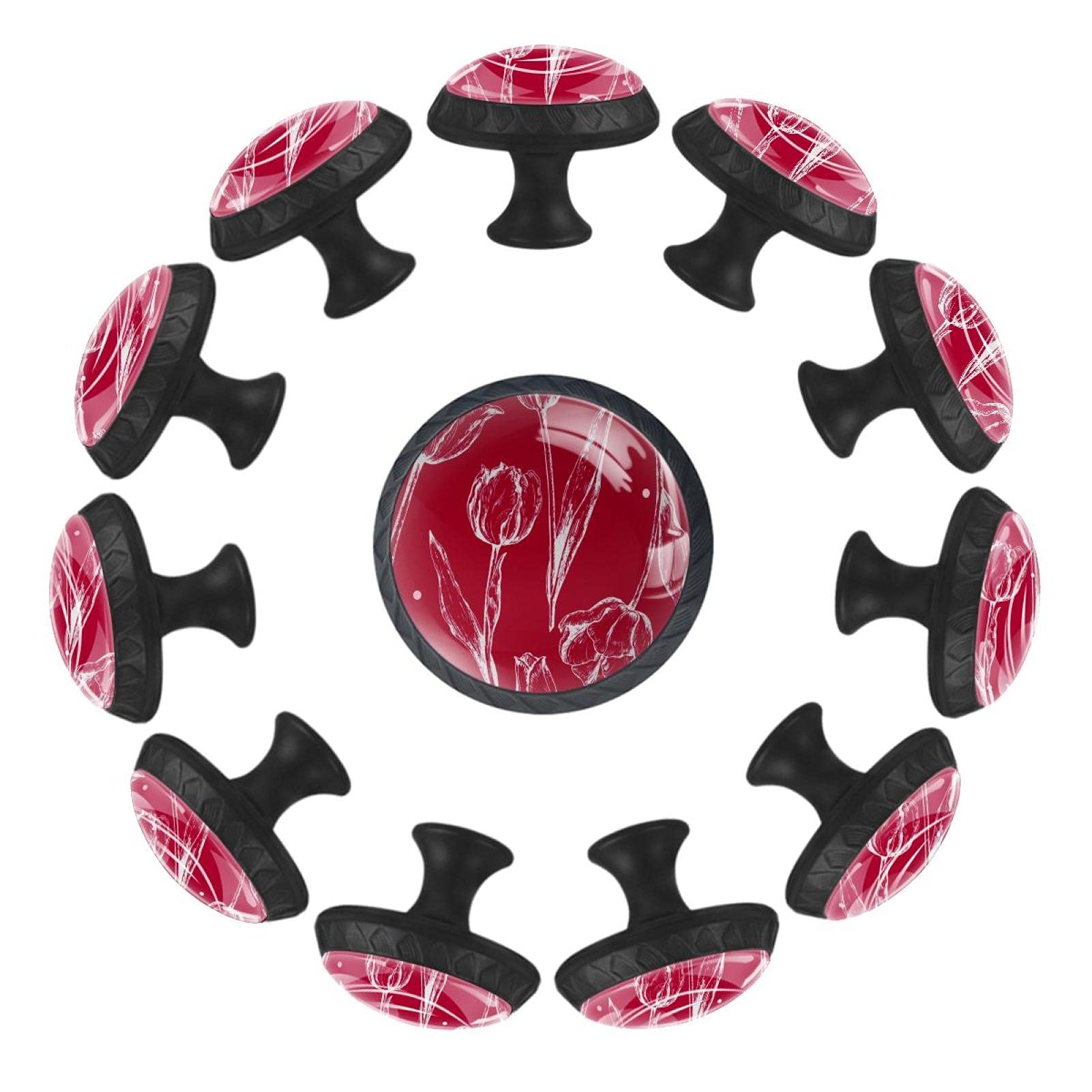 Boutons de tiroir tulipe rouge 35 mm pour rafraîchir vos meubles
