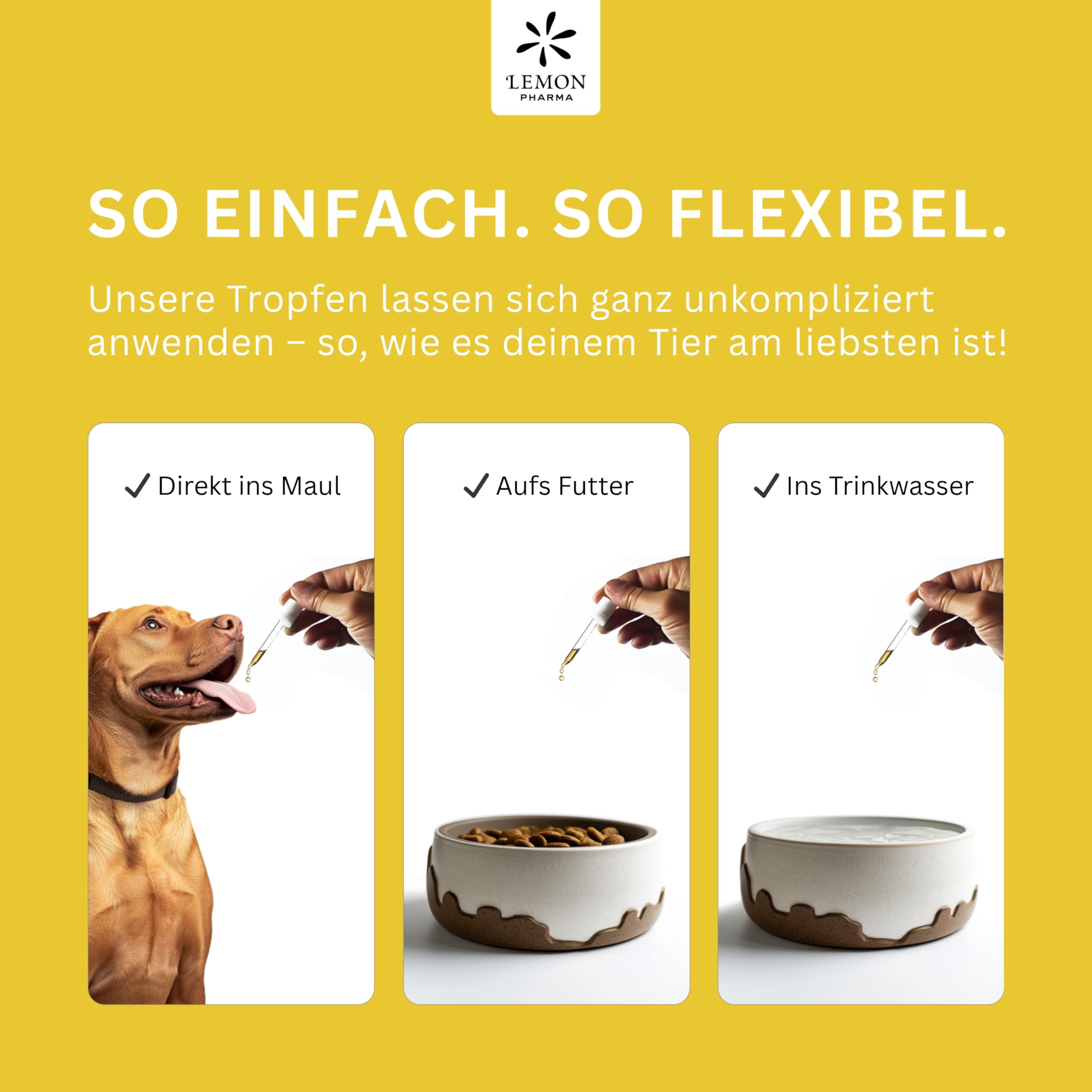 Lemon Pharma Bachblüten Tropfen Erste Hilfe für Tiere – Beruhigung, Anti Stress für Haustiere, für Katzen und Hunde, Bio & Vegan