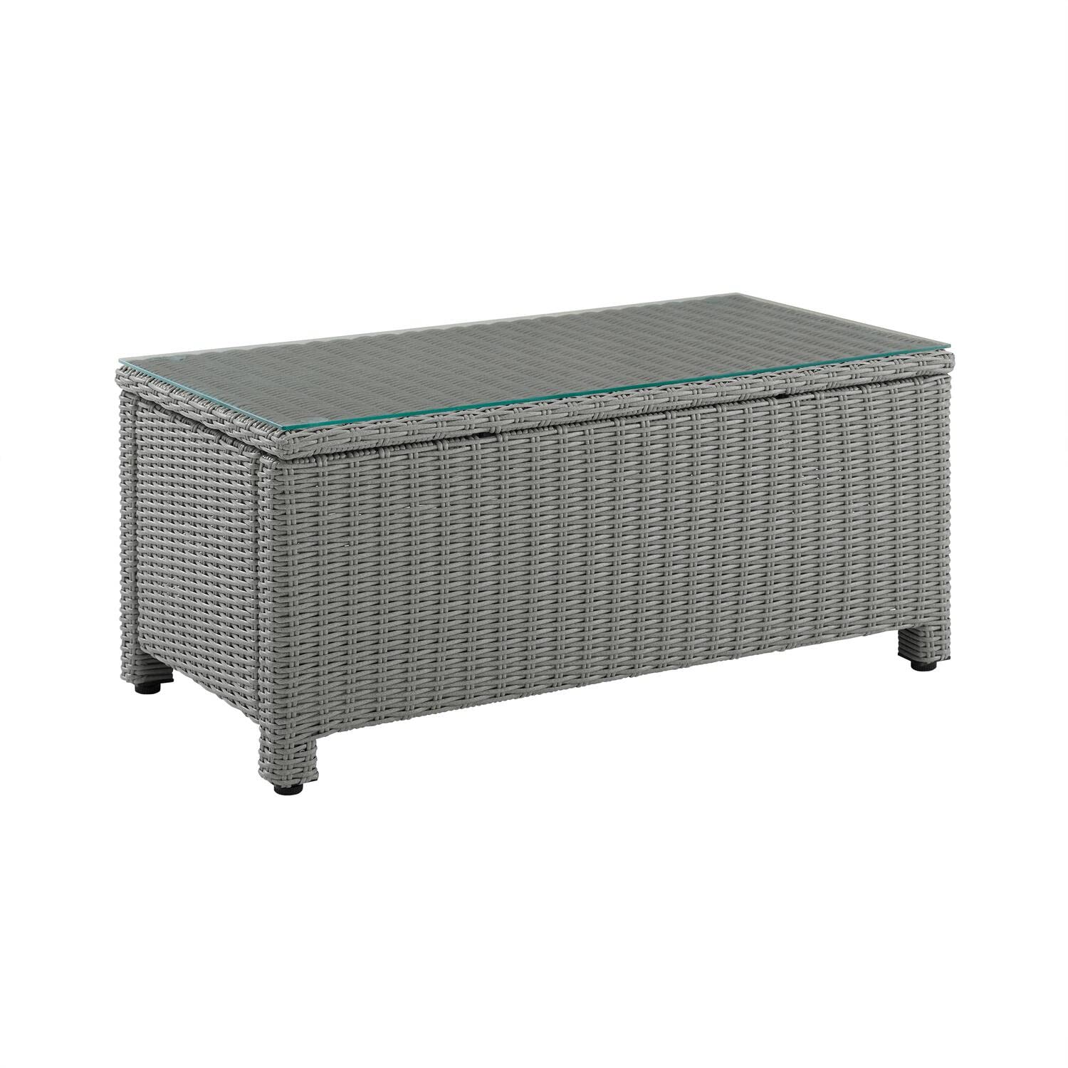 Amazon.com : HomeStock Gothic Glamour Outdoor Wicker Coffee Table Gray,  Tempered Glass Table Top, Adjustable Levelers on Legs, 17.75