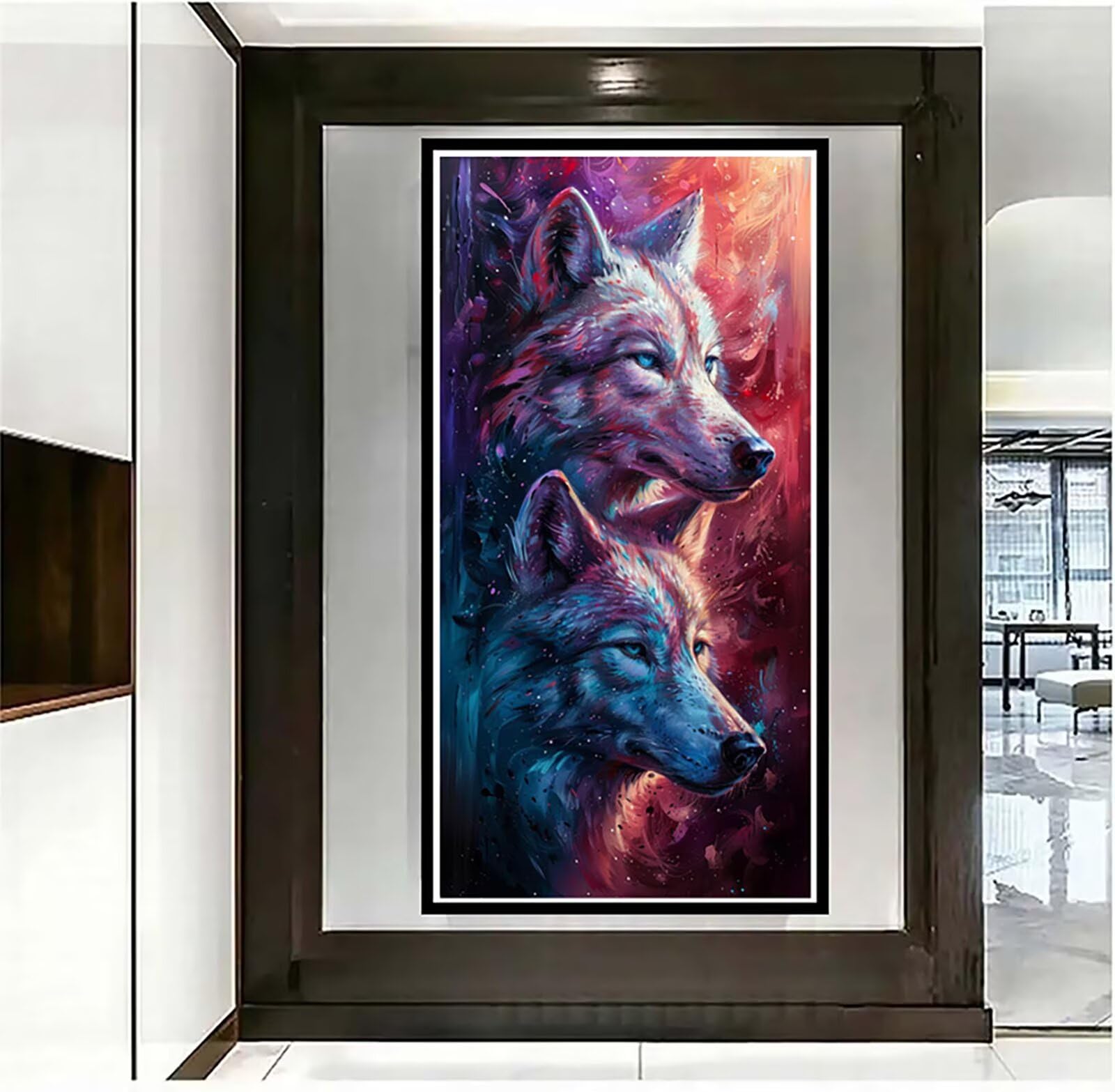 Dipingere con i Numeri Adulti Wolf, Dipingere con i Numeri Animale, Fai da te Paint by Numbers per Principianti, Hobby Creativi Adulti, Painting by Numbers per Decorazioni Casa Regalo 60x120cm 3-4785