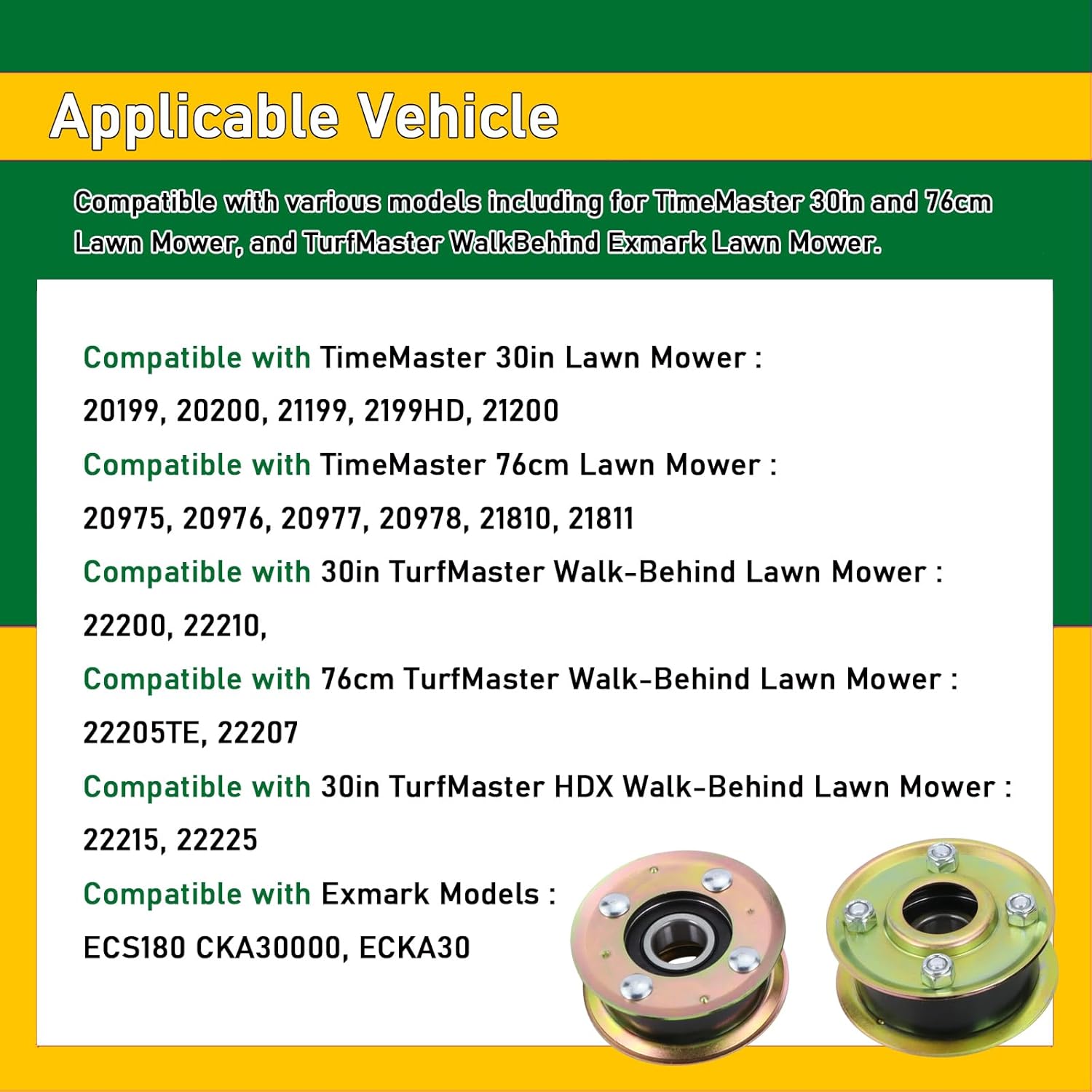 131-4529 125-2532 Mower Idler Pulley & 120-3335 Synchronous Deck Belt Kit Fit for Toro 30" Deck Mower TimeMaster TurfMaster Walk-Behind Exmark Models Replaces 121-5763 131-4509 126-0316 131-4506