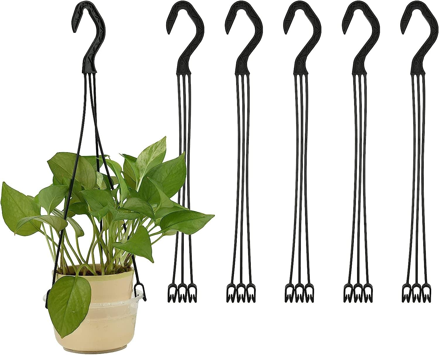Tim Tim Agro 6 Pieces Plastic Hanging Basket Hooks Hanging Planter Holder Flower Pot Hangers for Outside and Indoor Small Flower Pots, Black (B0BZMYJJVJ) Amazon Price History, Amazon Price Tracker