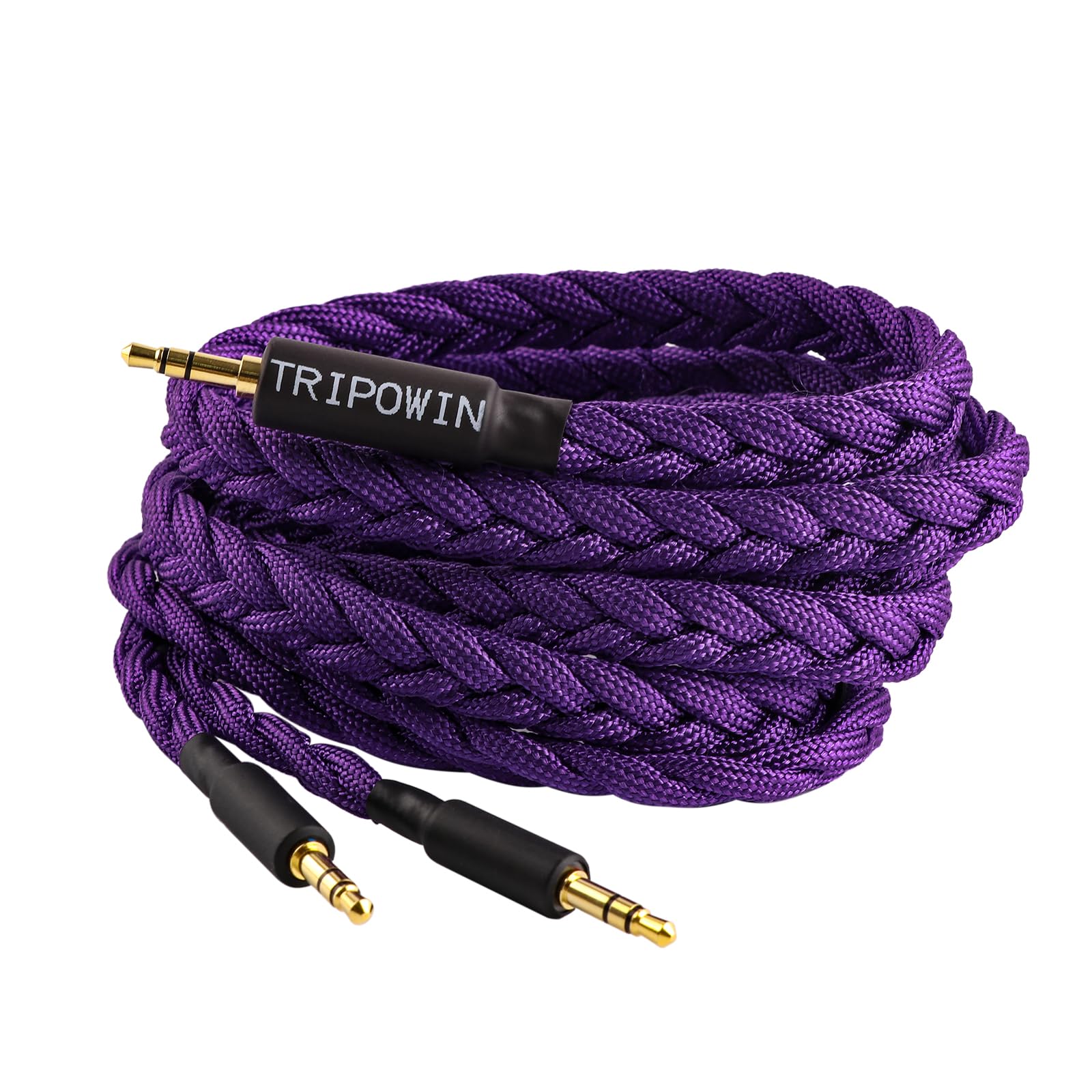Linsoul Tripowin GranVia ulepszony kabel zastępczy do słuchawek OFC, podwójne złącze 3,5 mm do słuchawek stereo 3,5 mm do HE4XX/HE-400i/HE400se/Goldplanar/Focal ELEGIA, fioletowy, 2 m