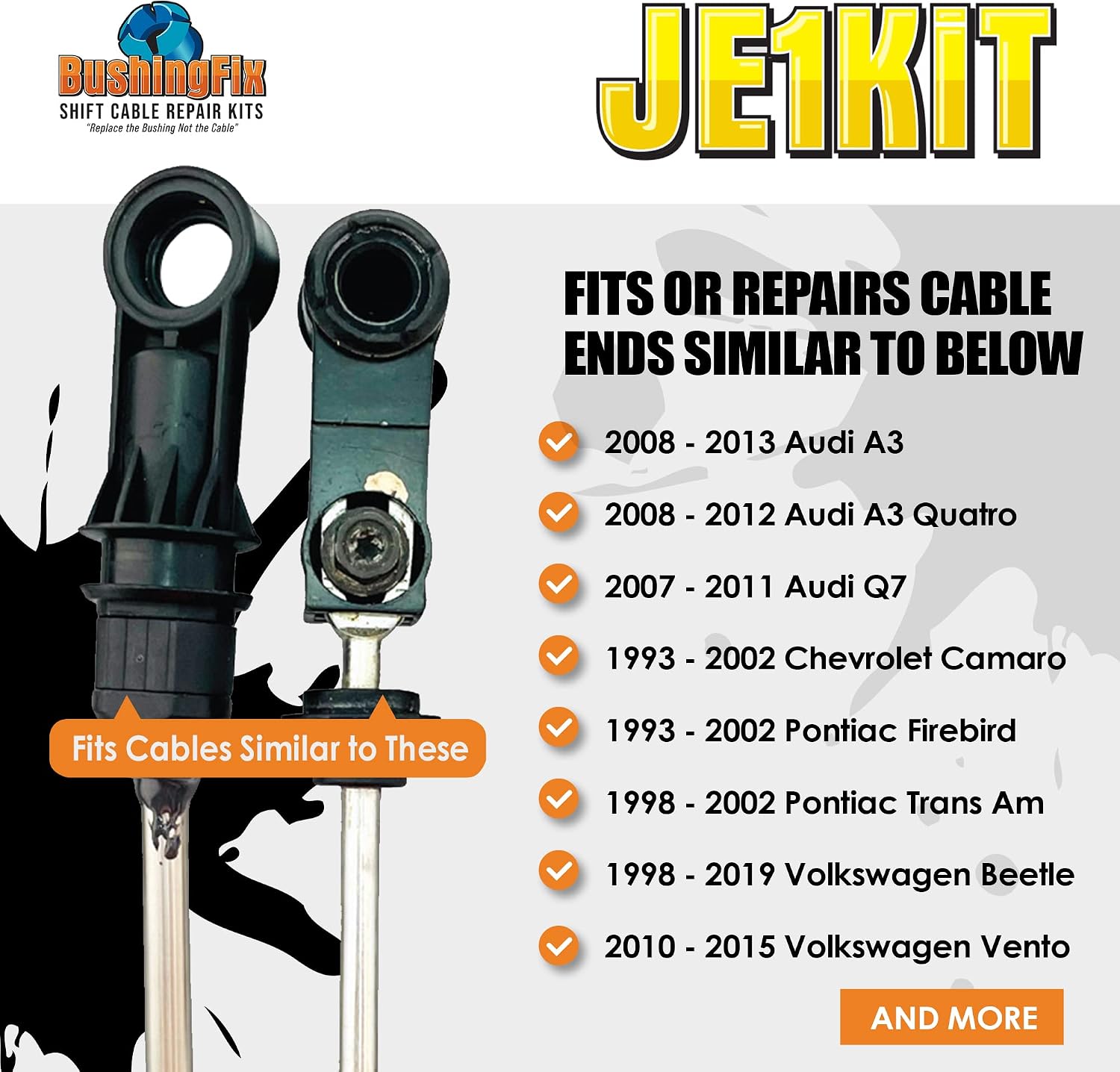 BushingFix JE1Kit - Automatic Transmission Shift Cable Bushing Repair Kit, Replacement Shifter Cable Bushing, Quality Transmission Repair Kit, Compatible with Volkswagen, Audi, Porsche & Other Brands