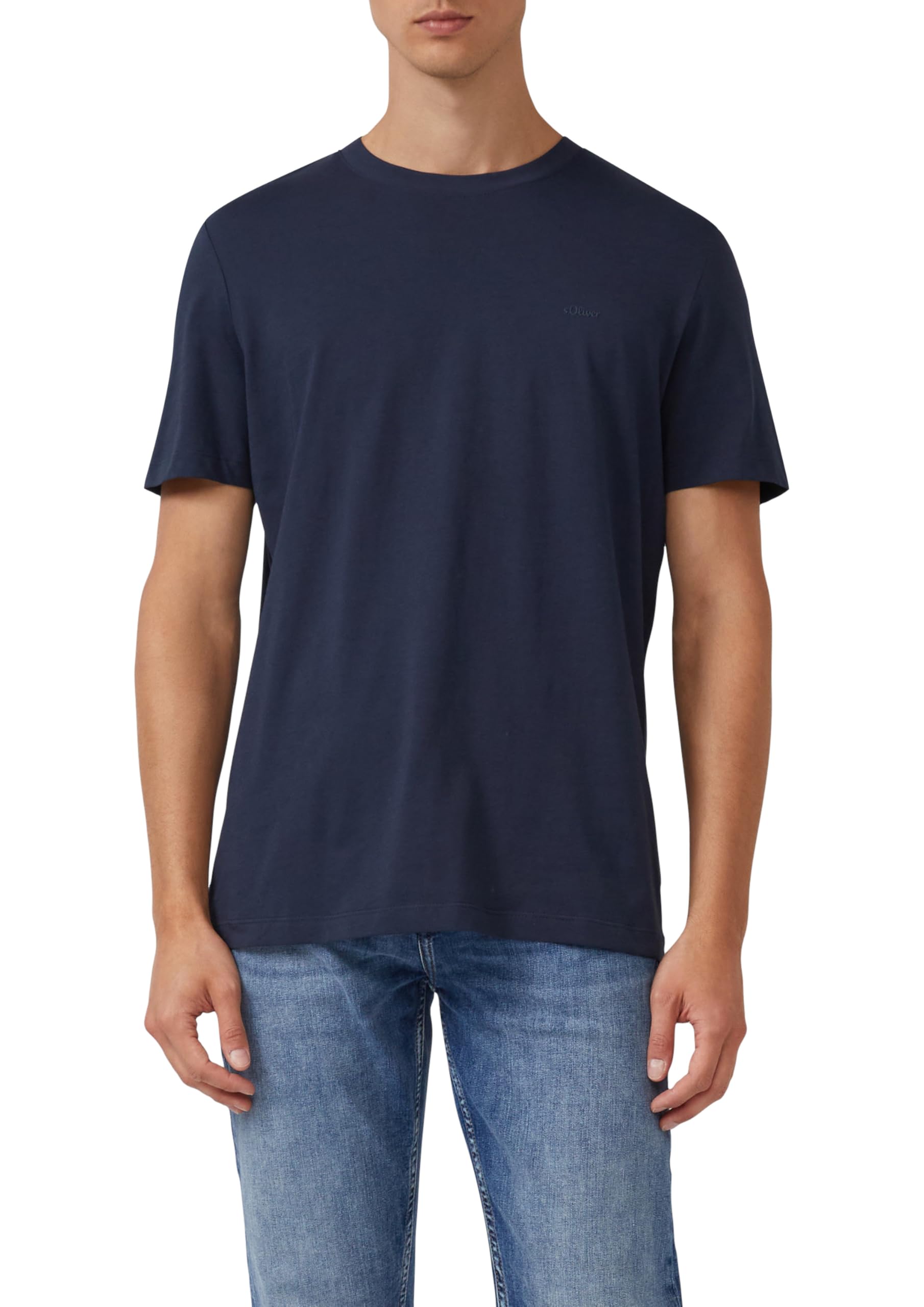 s.Oliver Men's Kurzarm Regular Fit T-Shirt, Dark Blue, L
