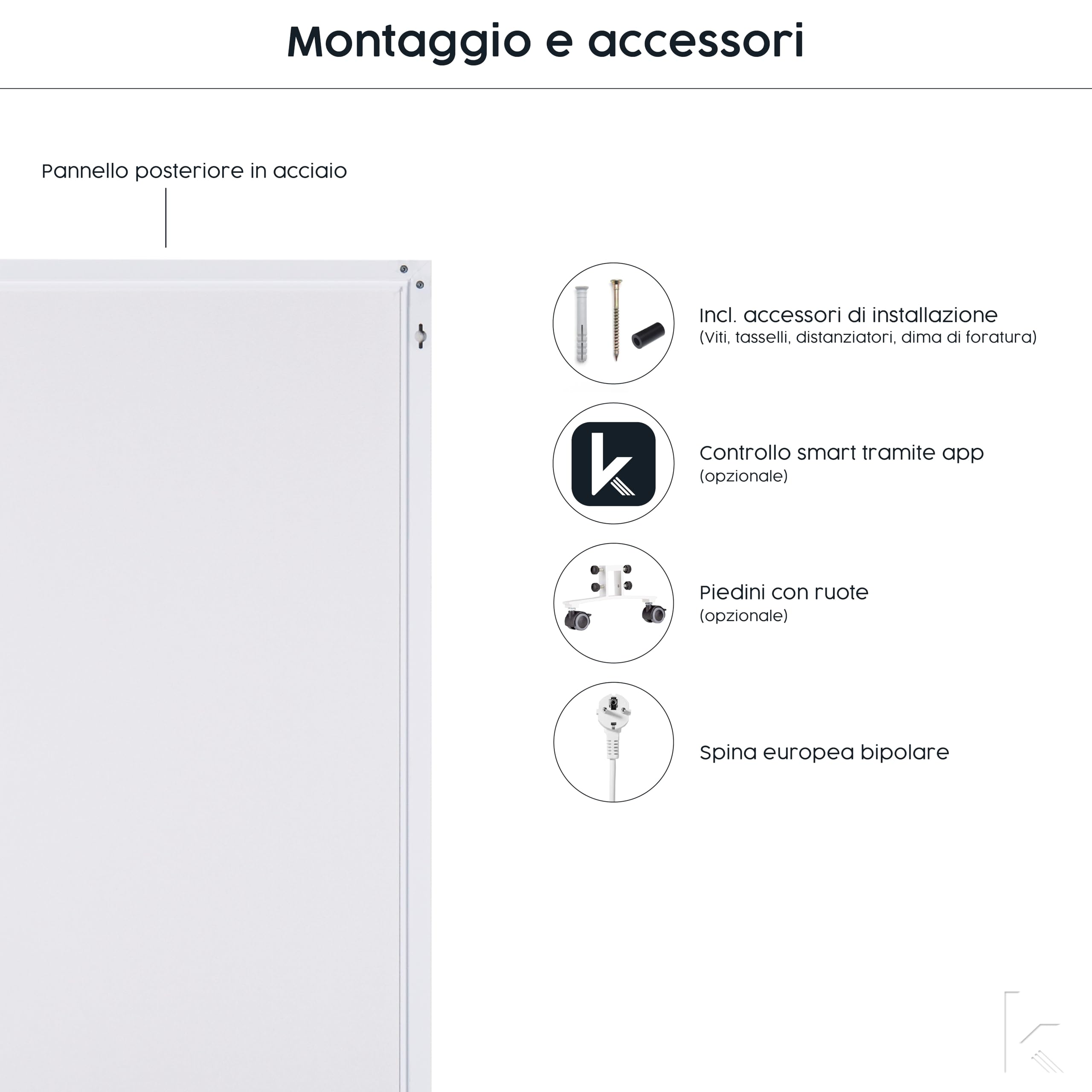 Könighaus Riscaldatore a infrarossi con foto & immagine personale – TÜV SÜD & 5 anni di garanzia – Made in Germany (caricate il vostro motivo) (800W - cornice bianca) - termostato incluso