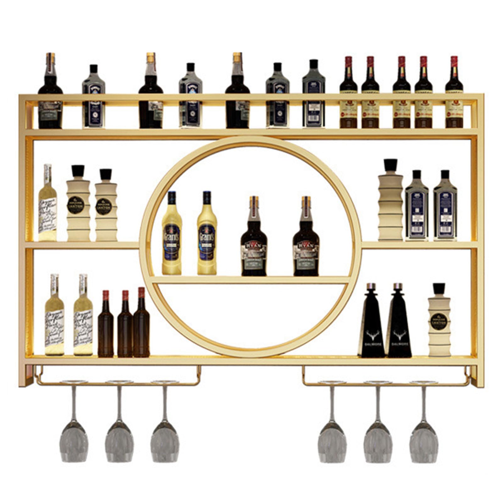 Étagères flottantes pour vin et verres, l'ambiance bar au salon