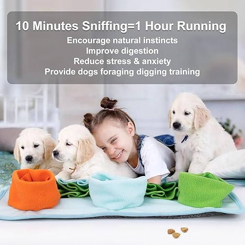 Miniatura 2 de Tapete de olfateo para perros, juguetes de rompecabezas, tapete interactivo para alimentación de mascotas, alimentación de gatos con mango de