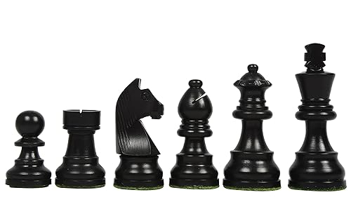 Miniatura 6 de Tournament Staunton German Knight Chess Pieces - 3" King | Ebonized & Boxwood